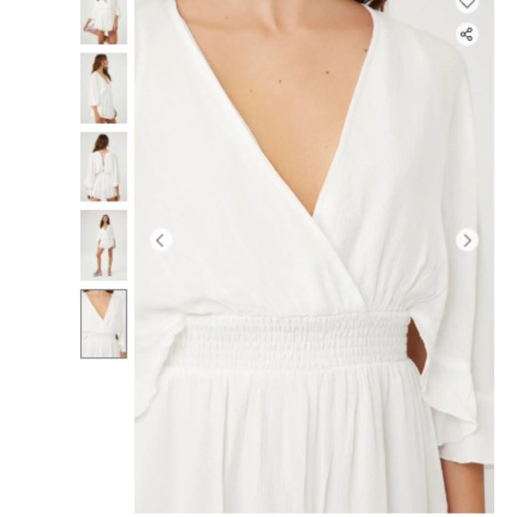 NWT Plunging White Ruffle Trim Romper Size Small NEW - Picture 4 of 10